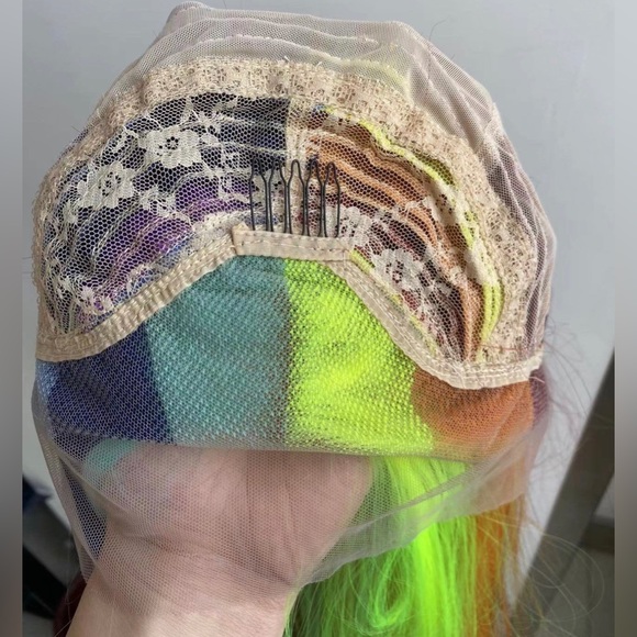 Straight Mermaid Rainbow Lace Front Wig - Picture 13 of 15